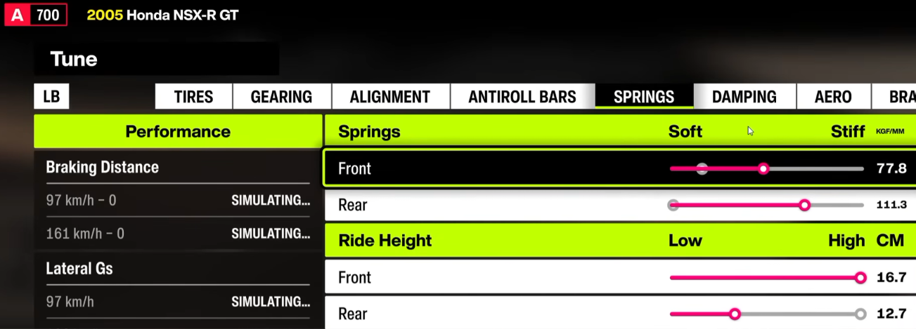 2005 Honda NSX-R GT Nalak28 springs and ride height