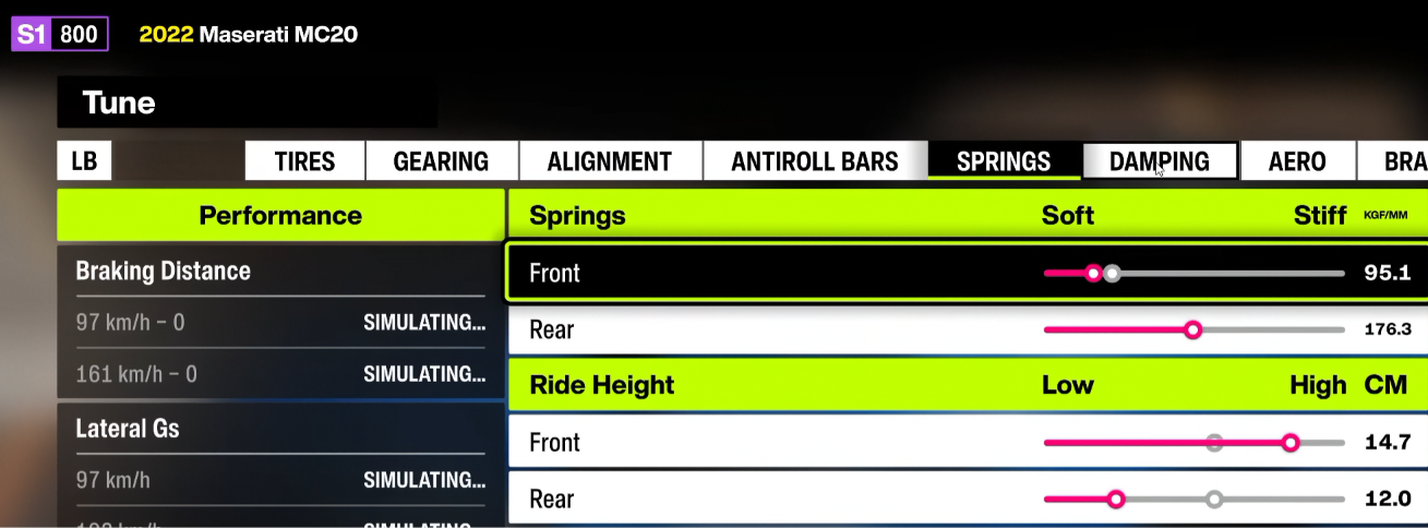 2022 Maserati MC20 Nalak28 springs and ride height